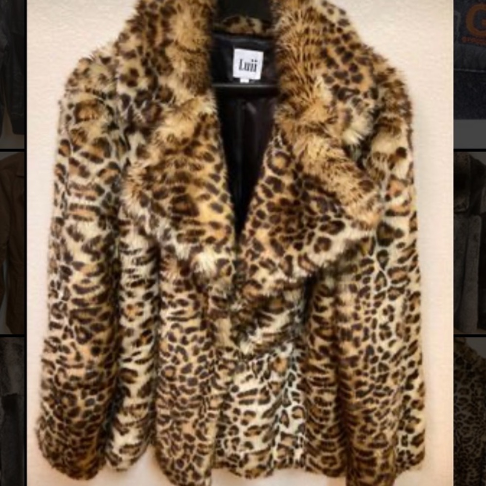 Womens large faux animal print jacket.